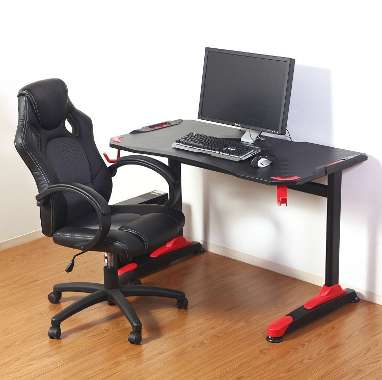 パソコンデスク おしゃれ ゲーミングデスク ワークデスク レッド