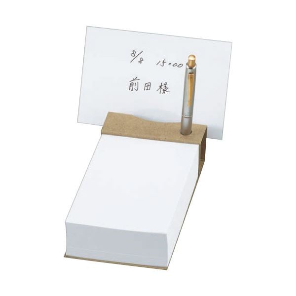 （まとめ）TANOSEE ツインペン立てメモ クラフト表紙天のりとじ 1セット（10冊） [x5]