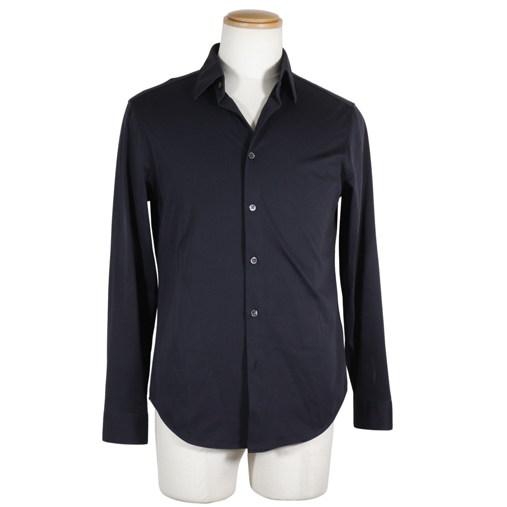 theory セオリー Structure Knit Sylvain ND A 長袖シャツ コットン ポリエステル 紺 メンズ 中古品