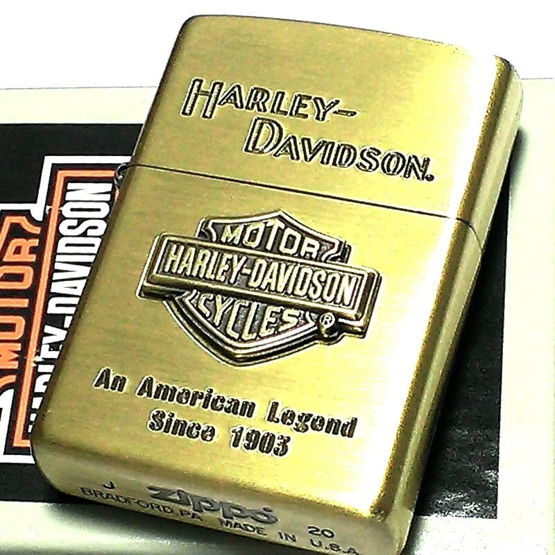 ZIPPO ライター ハーレーダビッドソン ジッポ アンティークブラス エスメタル 古美ゴールド HARLEY-DAVIDSON 日本国内限定モデル かっこいい メンズ ギフト