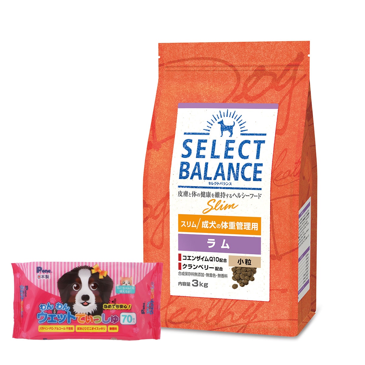 セレクトバランス スリム ラム 小粒3kg【わんわんウエットてぃっしゅ1個付き】