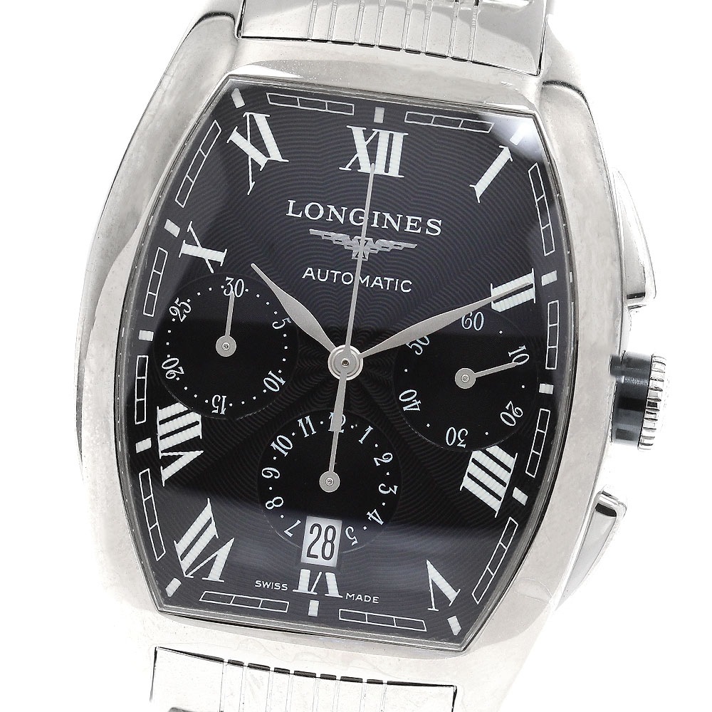 ロンジン LONGINES L2.643.4 エヴィデンツァ クロノグラフ デイト 自動巻き メンズ 美品 保証書付き_935365【中古】