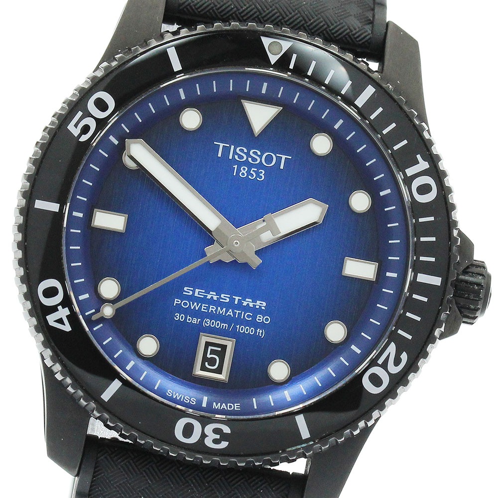 ティソ TISSOT T120.807.37.041.00 シースター1000 パワーマティック 80 デイト 自動巻き メンズ 良品 保証書付き_932817【中古】
