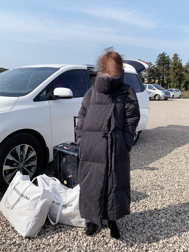 今の時期から春まで着られる 厚手 コットン ロングセクション コート ピュアカラー 怠惰な風 暖かい