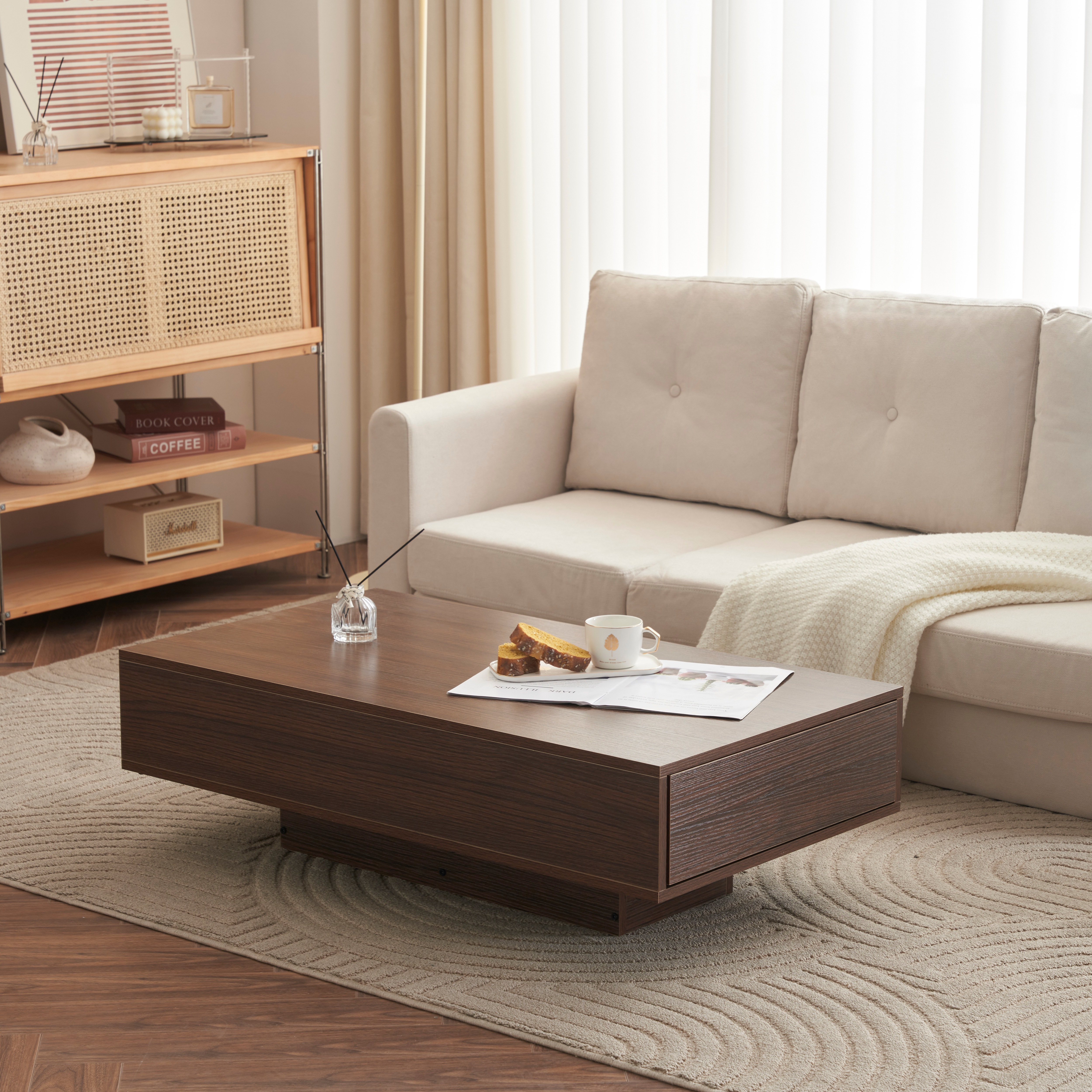 ローテーブル 収納付き テーブル センターテーブル 収納付きローテーブル 大容量 簡単開閉 パソコンテーブル センターテーブル 木製 組み立て簡単 収納テーブル おしゃれ コーヒーテー