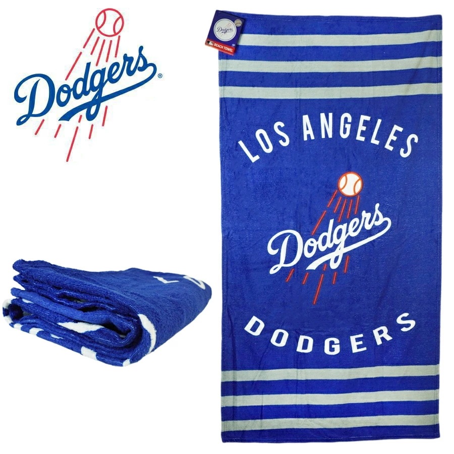 ロサンゼルス ドジャース公式グッズビーチ タオル 大判 男女兼用BEACH TOWEL ビーチタオル バスタオル大谷翔平 LA DODGERS メジャーリーグ ロゴ 大