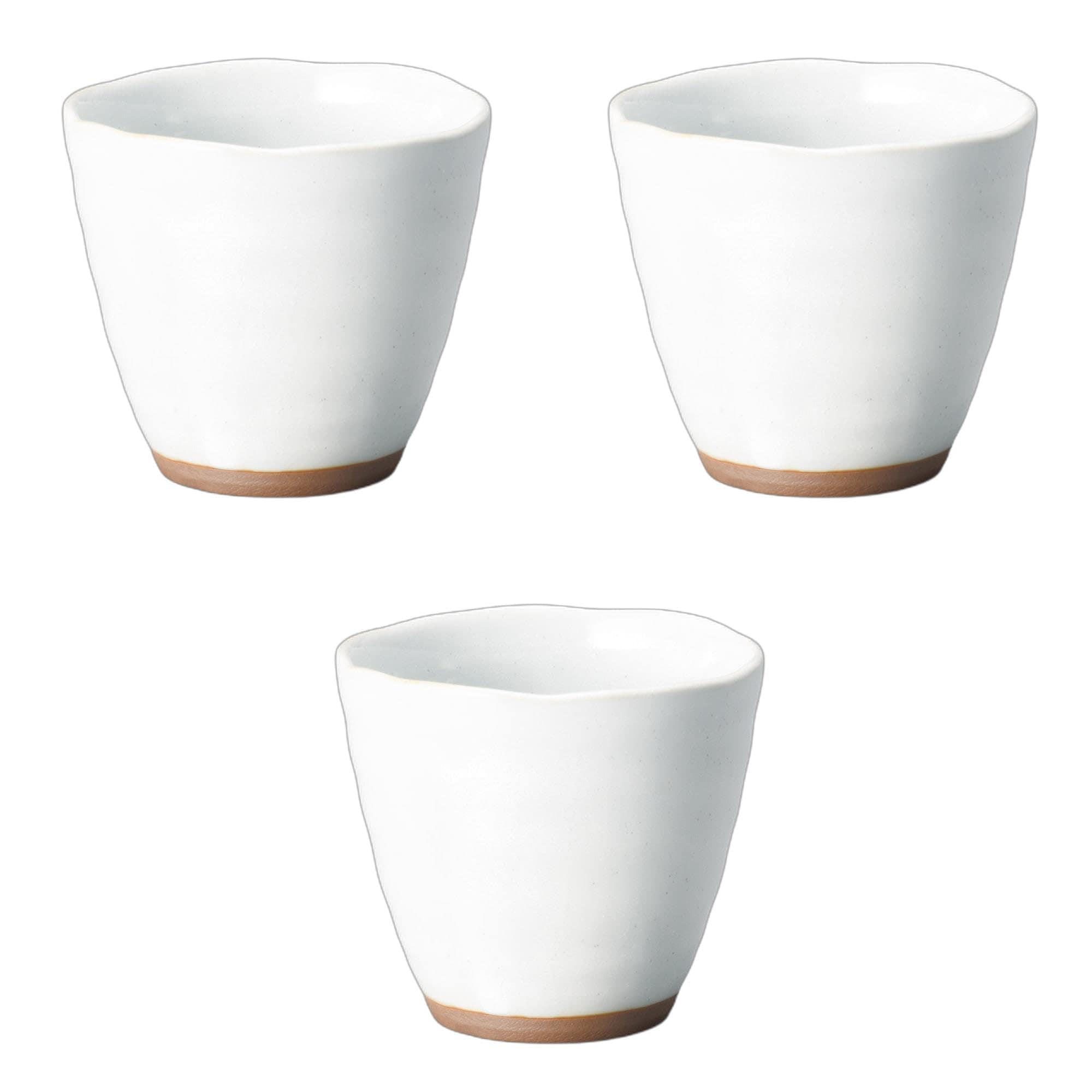 セトモノホンポ(Setomonohonpo) 3個セット 粉引釉反湯呑 [ 9×8cm ] 湯呑陶磁器 強化