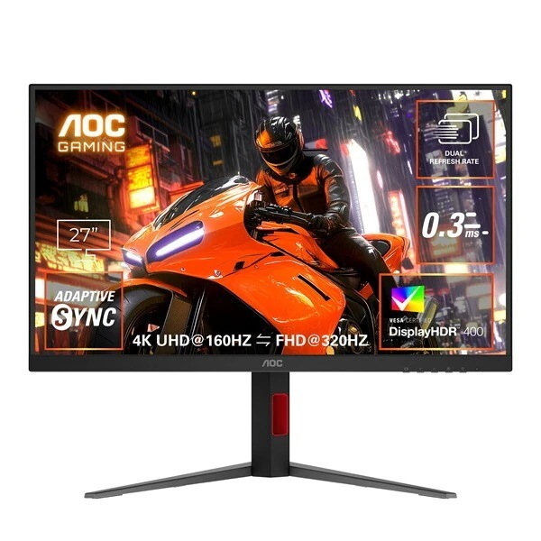 U27G4/11 ゲーミング液晶ディスプレイ 27型/3840×2160/HDMIDisplayPort/ブラック/スピーカー:なし/160/320Hz