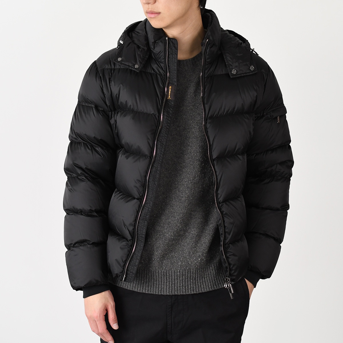 MooRER ムーレー ダウンジャケット メンズ ダウン BRETT グース フード ブラック BLACK アウター 黒 ギフト 秋 冬 防寒