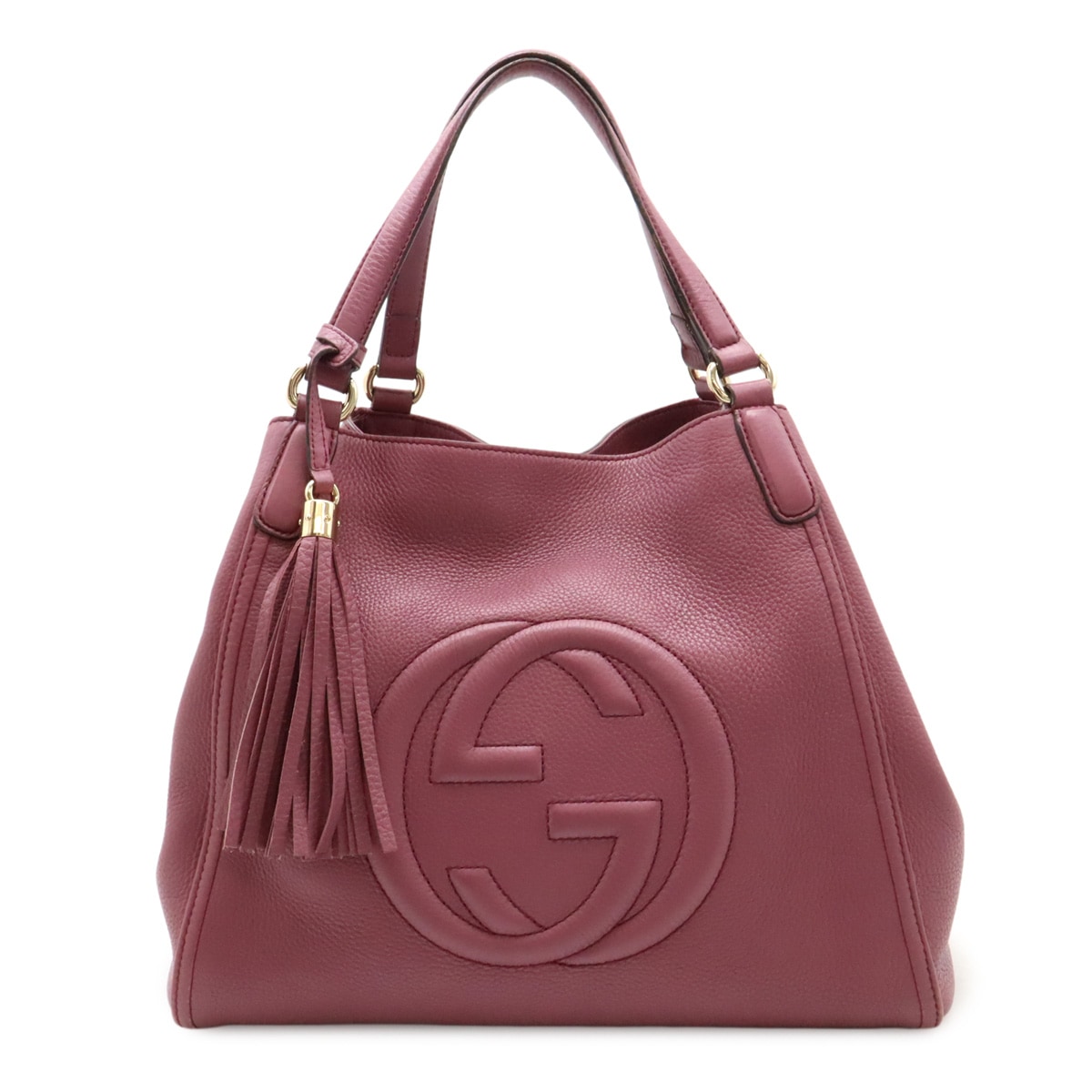 ソーホー セラリウス トートバッグ ショルダーバッグ 肩掛け タッセル フリンジ レザー ピンクパープル系 ゴールド金具 28230