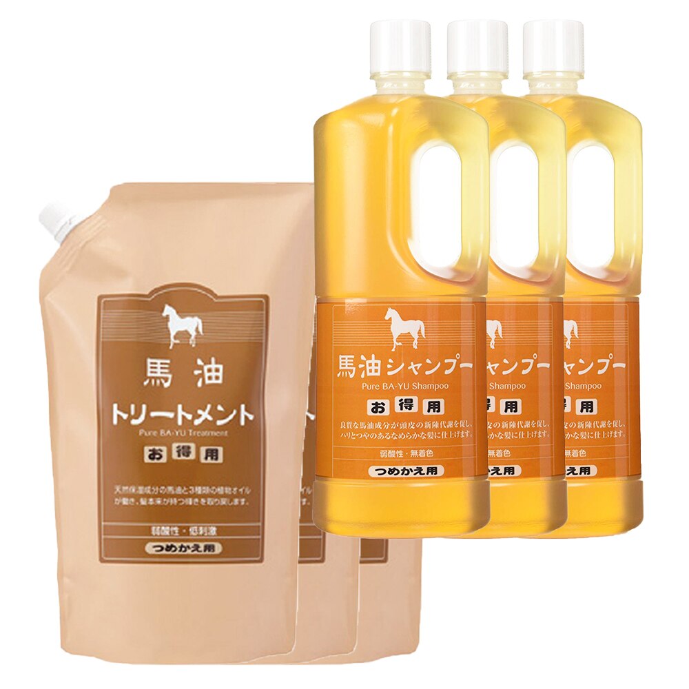 夏セール開催中 MAX80%OFF！ 馬油トリートメント 3本 馬油シャンプー 馬油セット 定価より10%OFF 正規販売代理店 3個 旅美人 大容量  詰替え トリートメント シャンプー 馬油 詰め替え用 各1000ml シャンプー - machdientu.org