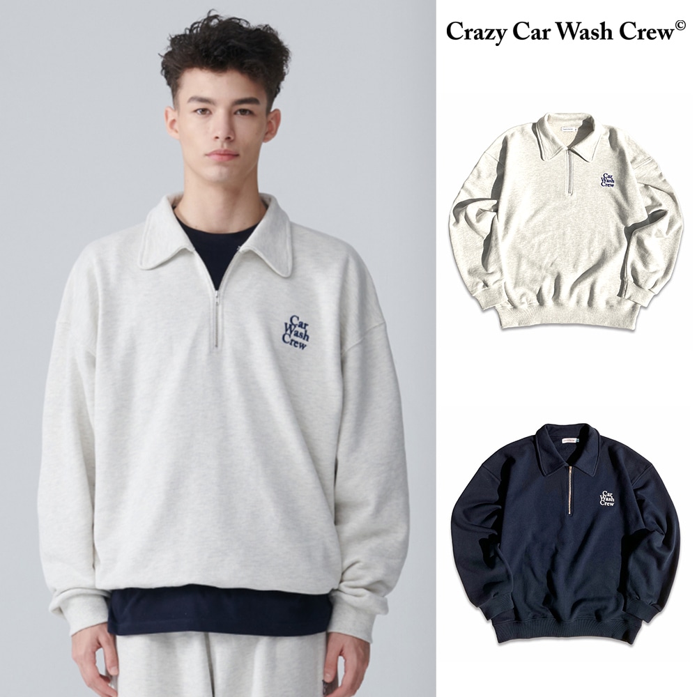 [Crazy Car Wash Crew] CAR WASH STITCH HALF ZIPUP