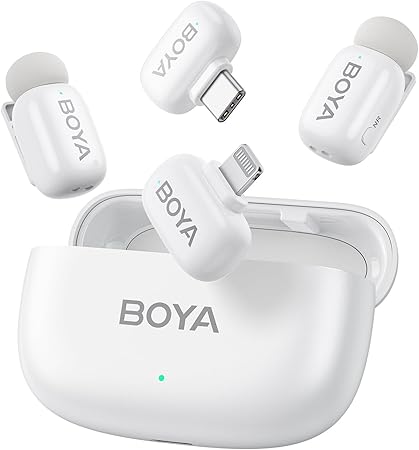 BOYA　ミニ　ワイヤレス　マイク　超ミニ　360　集音ピンマイク　タイプc 無線マイク　ホワイト　2TX-2RX-CC 10,792円