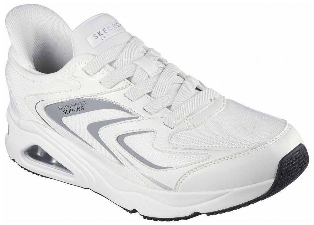 スケッチャーズ SKC-183083-WGY-27.0 メンズ スニーカー TRES-AIR UNO-VISIO スリップインズ カジュアル シューズ（ホワイト・サイズ：27.0cm） SKC183