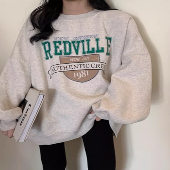 レディース トップス プルオーバー トレーナー 丈長 長袖 萌袖 ラウンドネック 襟なし ワイド かわいい シンプル カジュアル おしゃれ こなれ感 ラフ ルーズ 個性的 クール エレガント モダン