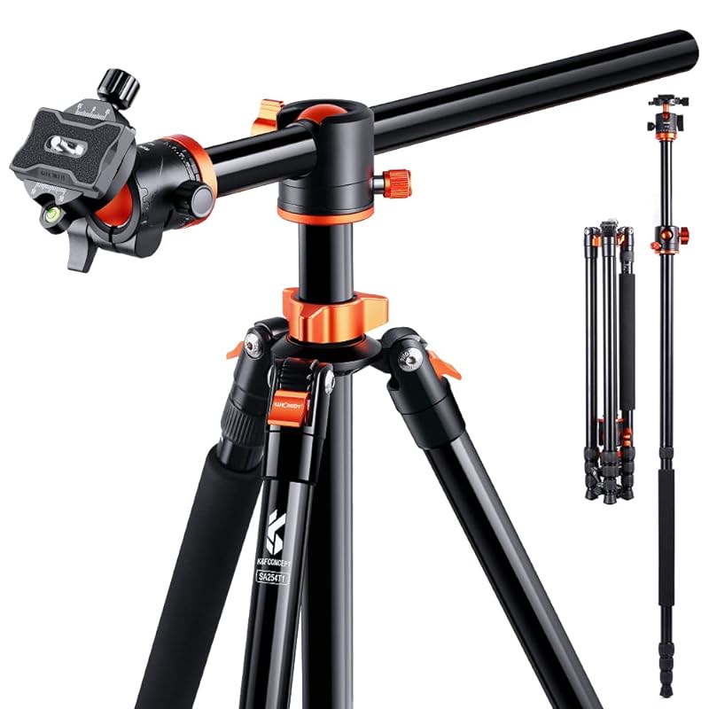 K&F Concept 三脚 一眼レフ 238cm 4段 カメラ 三脚 49CM横軸 俯瞰 360度回転 中心軸倒置 一脚可変 アルミ 軽量 コンパクト 低重心自由雲台 クイックシュー ナットロック式 27,679円