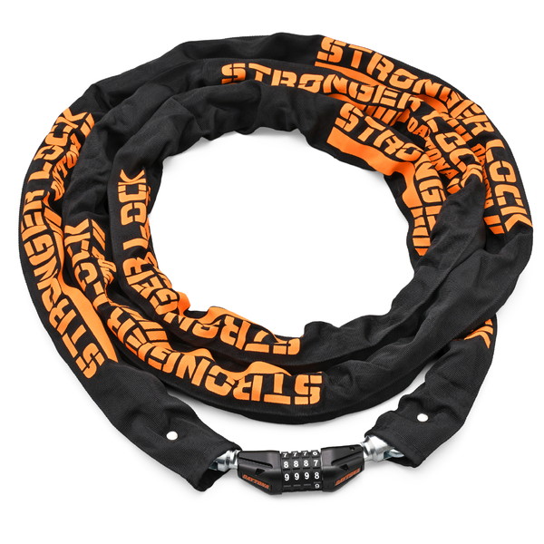 D48422 バイクロック 30mm幅チェーン φ8mmスチール合金製 ストロンガーチェーンロック ダイヤルロックタイプ 3.0m