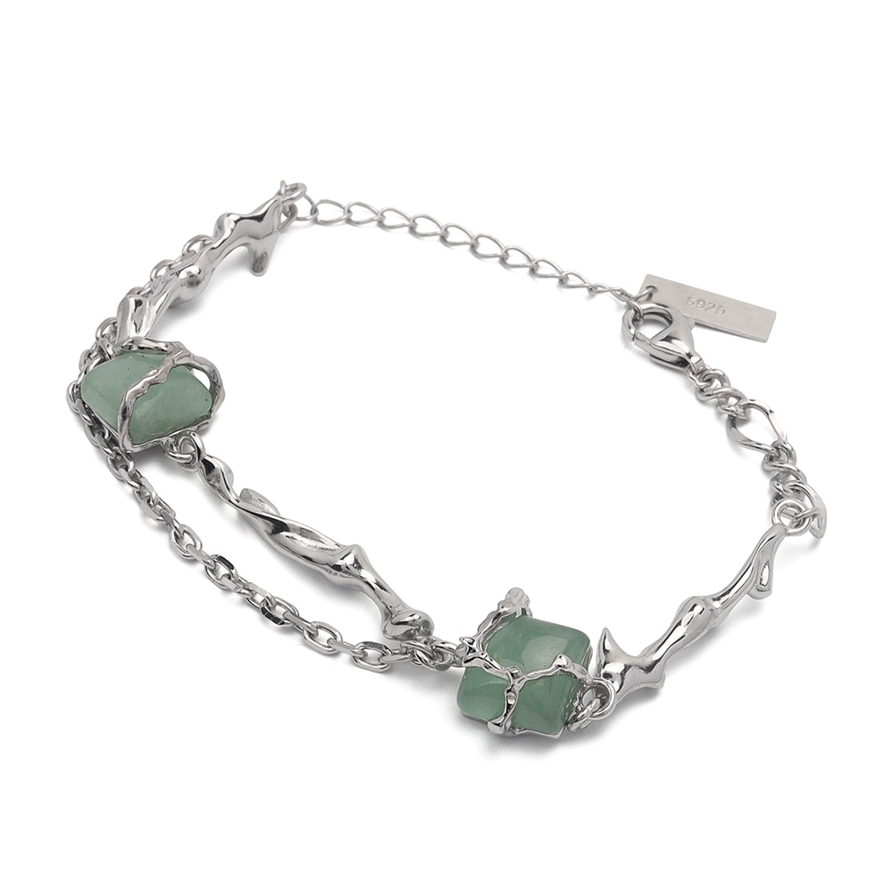 S925 アベンチュリン 2連ブレスレット [cb067]