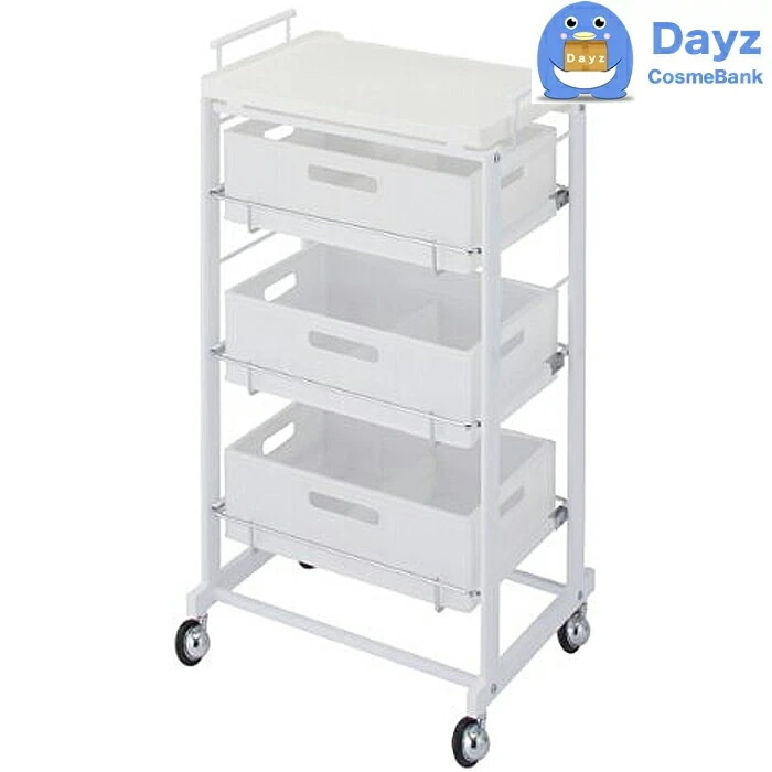 C-355 ストッカーワゴン　ホワイト　キャスター付き　　サロンワゴン　　メーカー直送品 納期要確認 / キャンセル返品不可商品　　RB