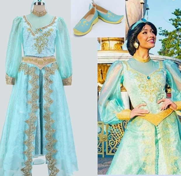 東京ディズニーシー（TDS） ジャスミン コスプレ 衣装+コスプレ靴