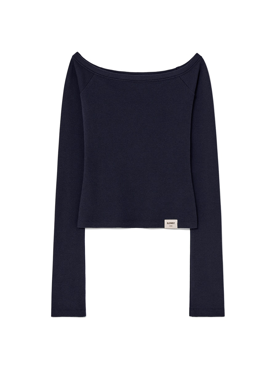 【GLOWNY】 G OFF SHOULDER LONG SLEEVE : NAVY