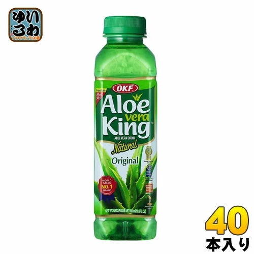 OKF アロエベラキング 500ml ペットボトル 40本入 (20本入×2 まとめ買い) Aloe vera King アロエジュース 葉肉入り アロエベラ