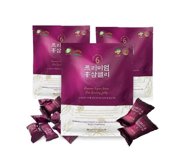 チョンシム紅参6年根プレミアム紅参ゼリー栄養スナック270g3個