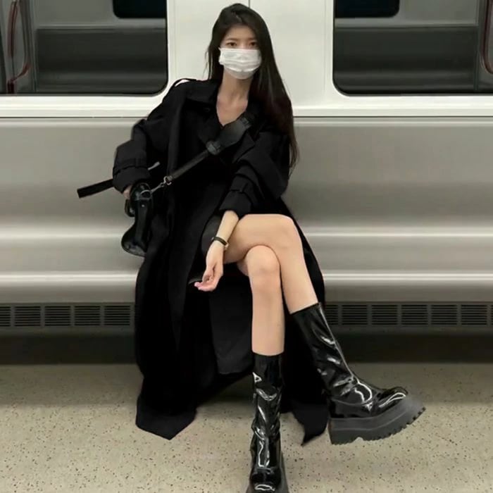 トレンチコート コート アウター ロング 長袖 2colors レディース トレンチ コート ロング丈 上着 アウター 春 秋 冬 きれいめ aライン 通勤 就活 OL ビジネス オフィス フォーマル 5,611円