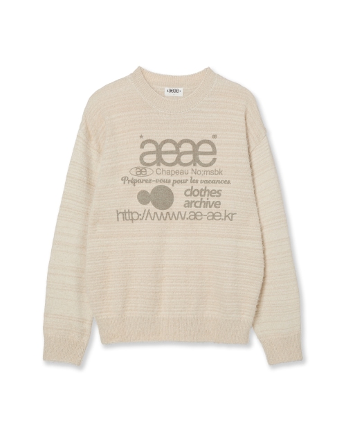 【AEAE】 WEB LOGO HAIRY KNIT [IVORY] 正規品