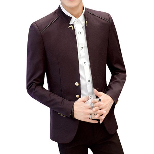 スタンドカラー ジャケット メンズ 春 秋 テーラード コート ブレザー カジュアルジャケット きれいめ スリム 結婚式 デート スマート