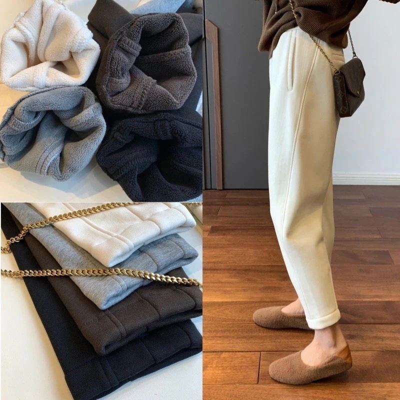 【裕福になる】裏起毛パンツ パッド入りカジュアルガードパンツ ハーランパンツ ニンジンパンツ