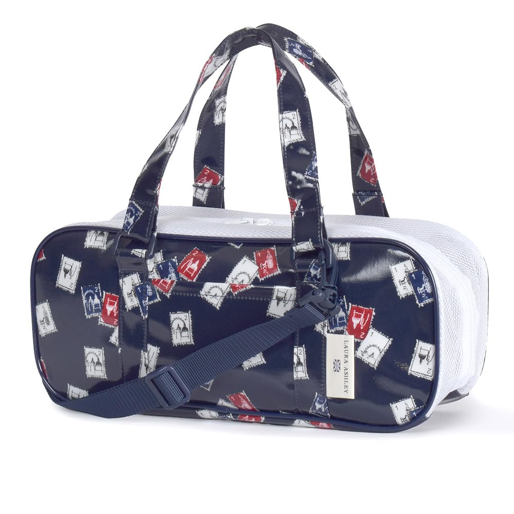 LAURA ASHLEY/COLORFUL CANDY STYLE 画材絵の具セット (サクラクレパス 水彩 5ml) Stamps (Navy) 男の子 かわいい メッシュ 画材セット ショルダー