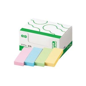 （まとめ） TANOSEE ふせん 75x25mm 4色 1パック（20冊） [x10セット]