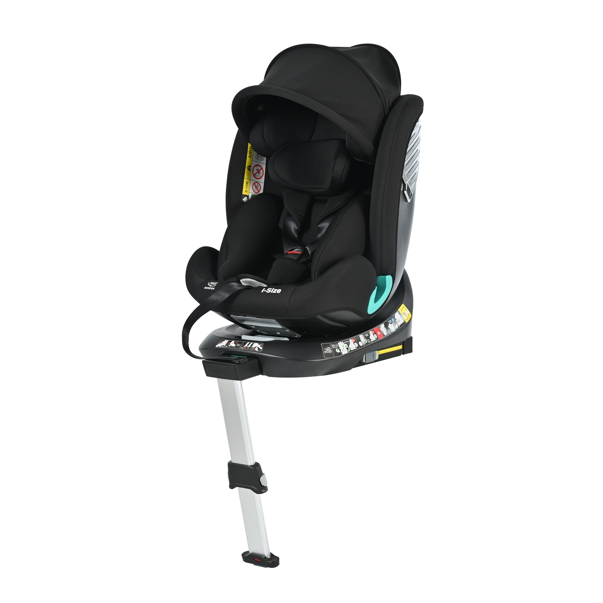 1801【サーポットレッグ】チャイルドシート 新生児 ISOFIX 0歳～12歳 360度回転式 40～150cm ジュニアシート 調節可能 洗える キャノピー付き ベビーシート 出産祝い 車【ブラッチャイルドシート