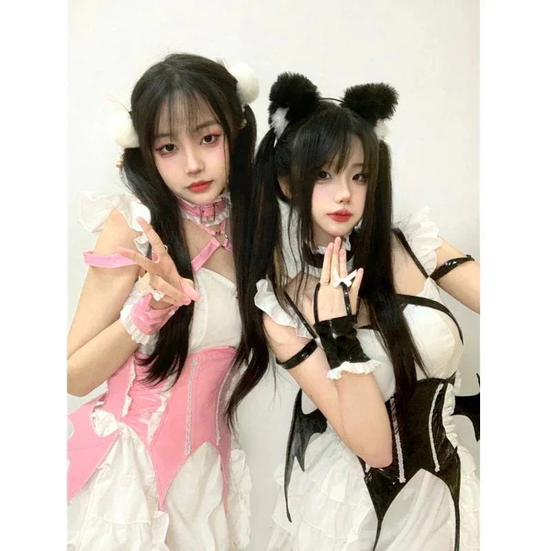 コスプレ ハロウィン 新型 韓国 スカートのデザイン感ウエストカバーファッション洋風 メイド服 悪魔 清楚ロリータワンピース トロールプレイング メイド服 メガ割 サンタ コスプレ クリスマス