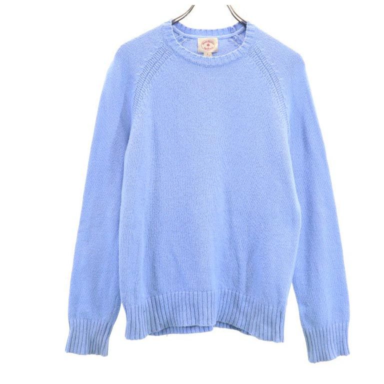 長袖 コットン セーター S ブルー ニット メンズ