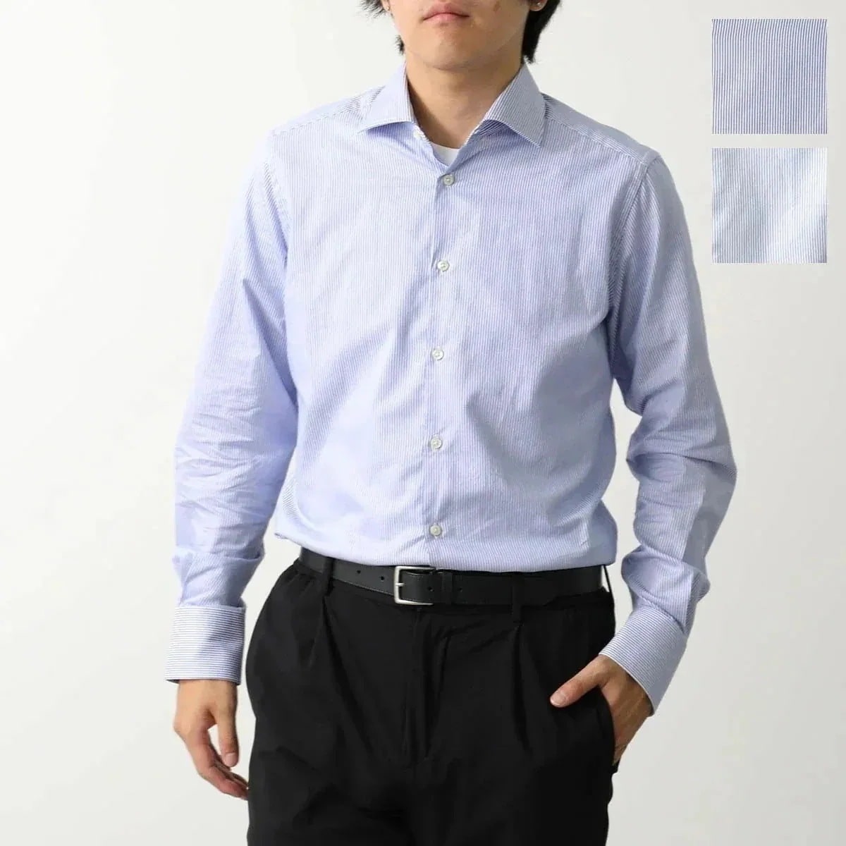 GUY ROVER ギローバー シャツ 3750V2530 542210 メンズ コットン セミワイドカラー ストライプ ワンポイント刺繍 長袖 カラー2色 【】 【ts】