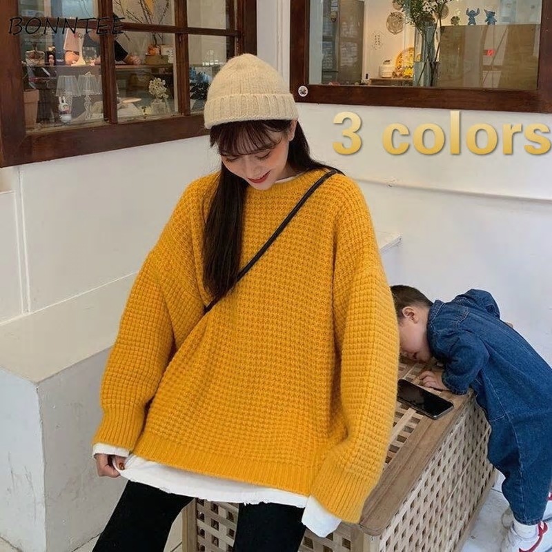 セーター女性Oネックベーシックティーンエイジャートレンディな最新の女性韓国スタイル人気のある純粋なプ 激安人気新品 低価格の