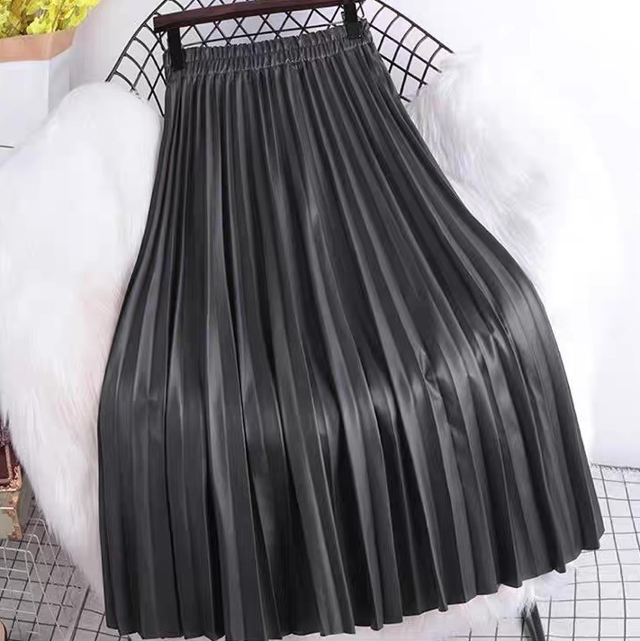 レディース スカート プリーツスカート フレアスカート ロングスカート ロング Aライン フェミニン ストリート ハイウエスト ヴィンテージ レザー フェイクレザー PU 大人可愛い きれいめ 4,963円