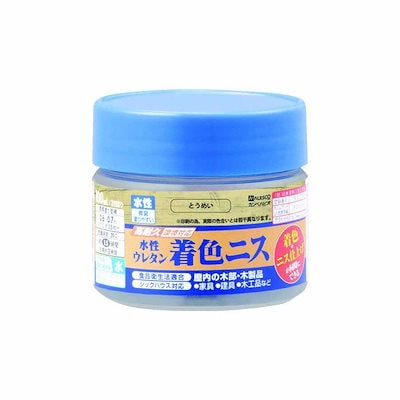 他サイト： カンペハピオ(Kanpe Hapio) 水性ウレタン着色ニス 100ml とうめい　高耐久 木部用 高性能ウレタン樹脂塗料 ツヤ仕上げ 透明の商品画像