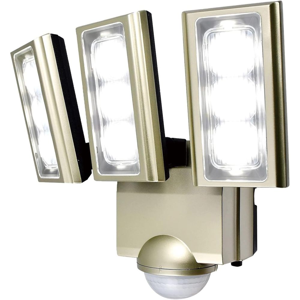 （まとめ買い）かんたん防犯ライト ACコンセント式 3灯 3300ルーメン ESL-ST1203AC [x3]