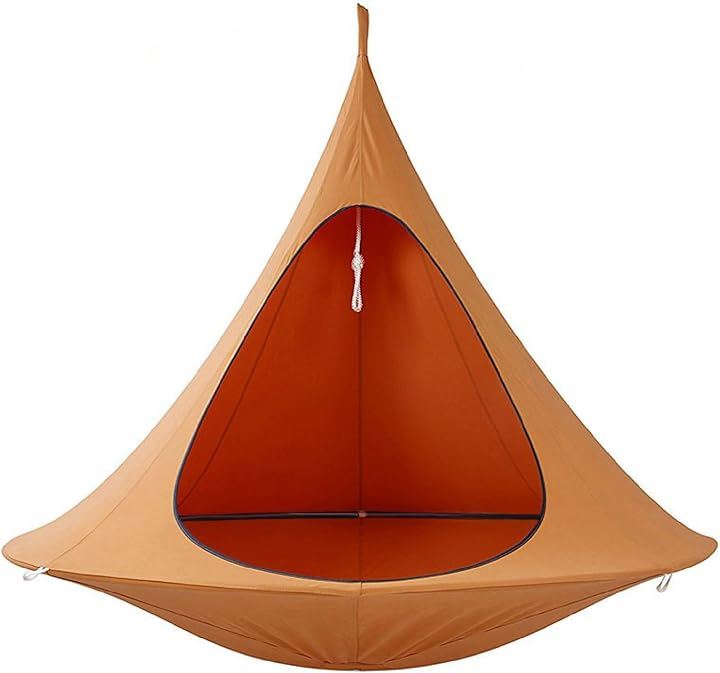 ハンモックチェア 吊り下げ UFO コニカル ハンギングテント スイング ガーデンハンモック 屋内 屋外 楕円形 キャンプ 150x150cm( オレンジ, 150x150cm)