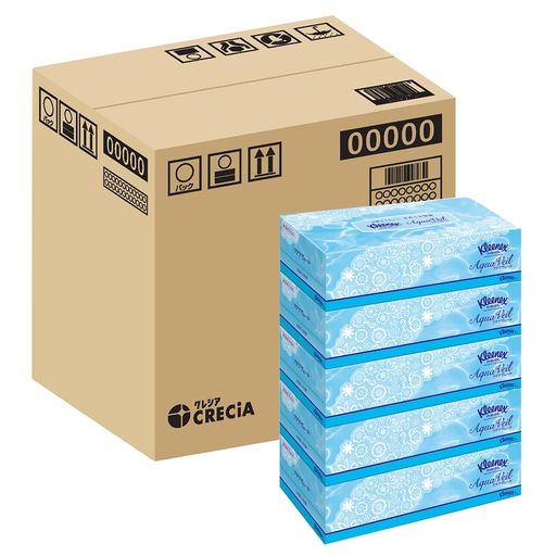 クリネックス 【ハーフケース品】 ティシュー アクアヴェール 360枚(180組) 5箱 ×4パック入り