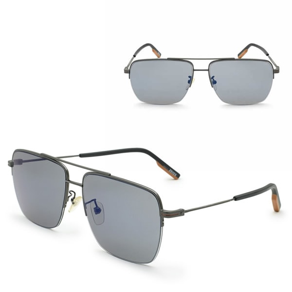 サングラス EZ0148-D/S 08X 62 Ermenegildo Zegna サングラス ノーズパッド UVカット ガンメタル グレー ユニセックス