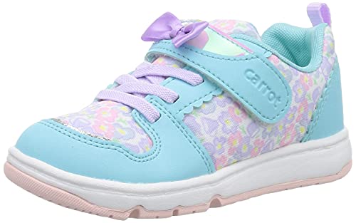 [キャロット] スニーカー 女の子 15~19cm 0.5cm有 キッズ CR C2263 ミント 16.5 cm 2E