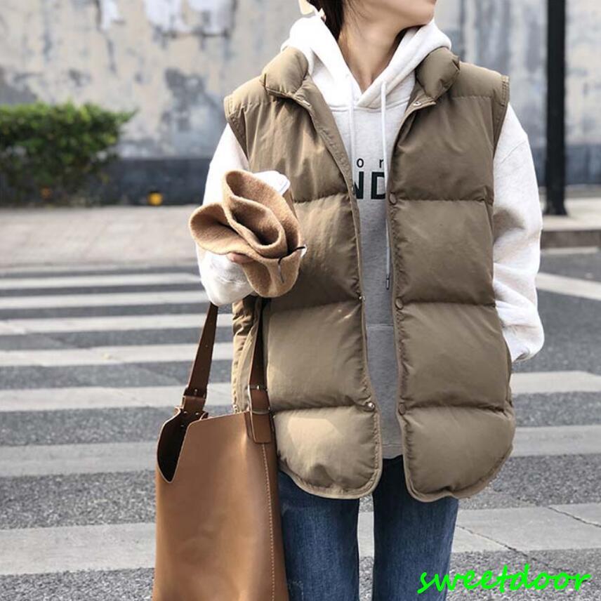 売れ ベスト 中綿ベスト ハイネック ボタン ハイネック 無地 体型カバー スッキリ 重ね着 着回し ノースリーブ 防寒 おしゃれ 秋 冬