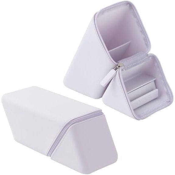 （まとめ買い）カクスタ ワイド 引き出し付 ポータブルペン立て バイオレット FD-2045-V [x3]