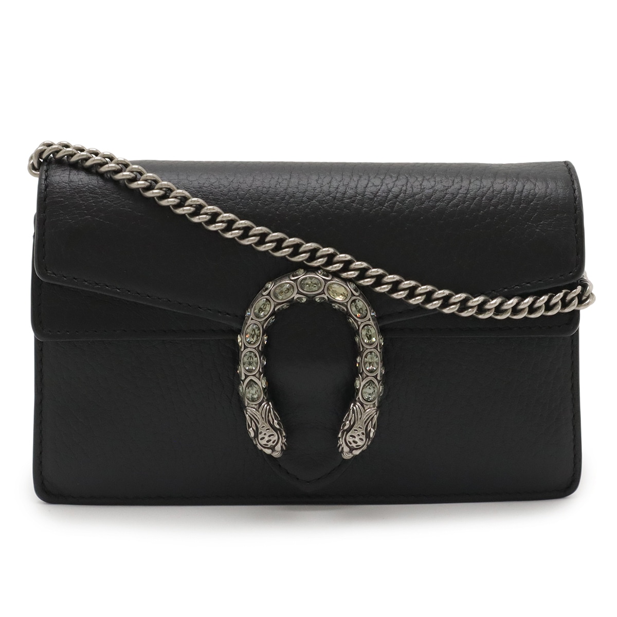 ディオニュソス ミニバッグ チェーンバッグ ショルダーバッグ 2WAY クラッチバッグ タイガーヘッド レザー ブラック 47643