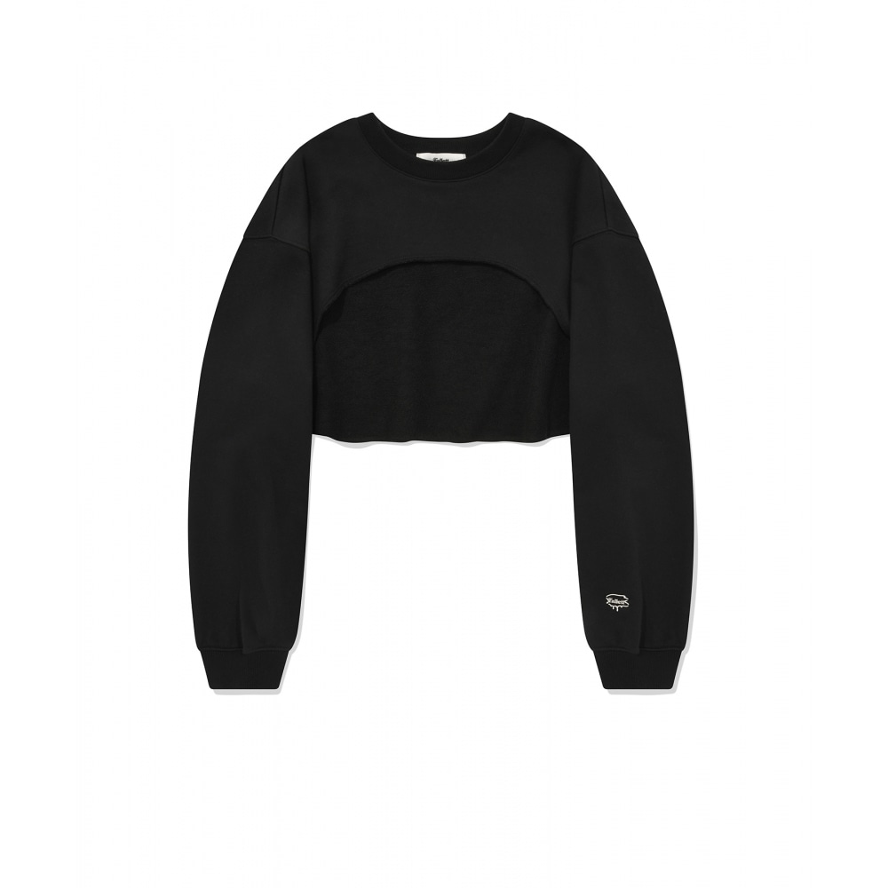 ファレットクロップボレロスウェットシャツブラック