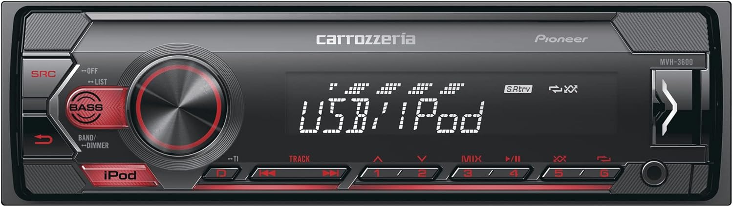 パイオニア オーディオ MVH-3600 1D メカレス USB iPod iPhone AUX カロッツェリア